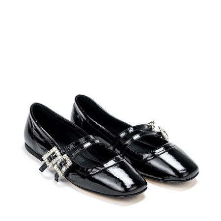 Ženske kožne baletanke Roberto-Serpentini-2042 crne ravne